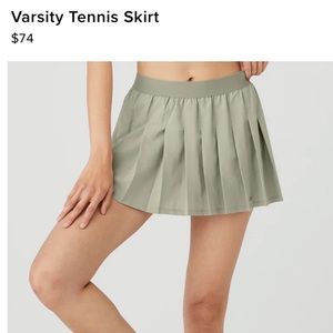 NWOT Alo Varsity Tennis Skirt Limestone Size L